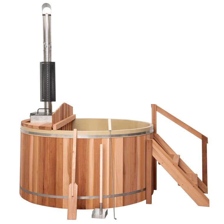 Wood Fired Cedar Hot Tub - Internal Stove - 3 Person - The Sauna World